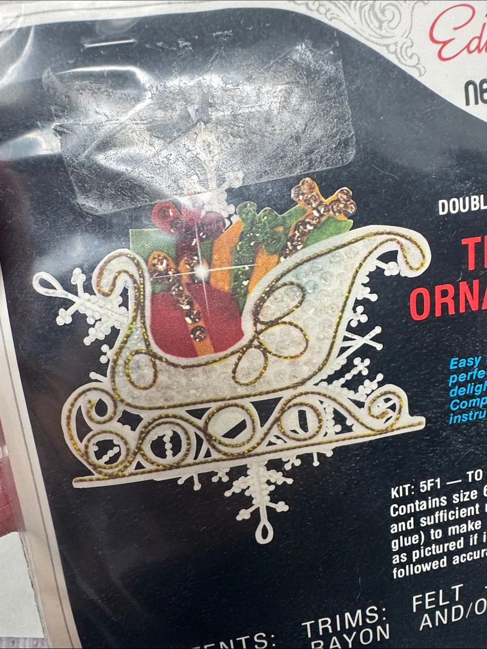 VINTAGE EDNA LOONEY CHRISTMAS CRAFT KIT ORNAMENT 6